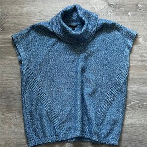 Blue Cowl Neck Sweater Top